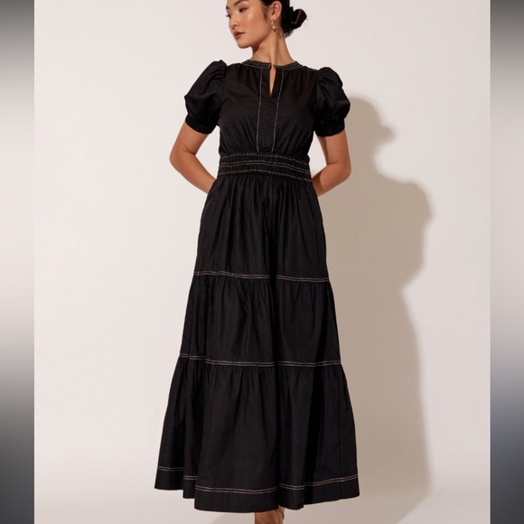 Max Studio Dresses & Skirts - MAX STUDIO Tiered Crepe Maxi Dress In black size Large worn once EUC